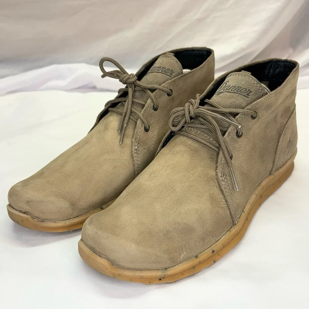 Danner Chukka Boots Men's US 9 D Forest Timberwolf Leather Lightweight Outdoor